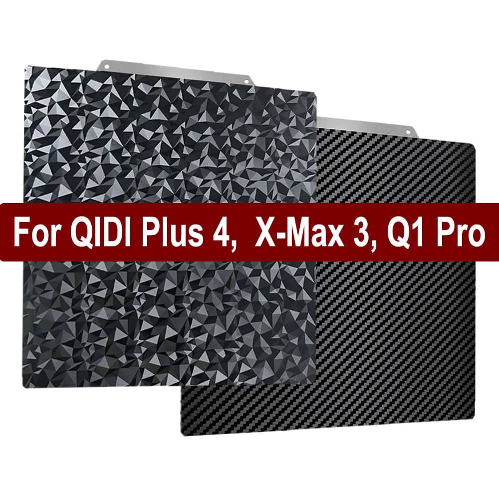PEI Sheet for QIDI X Max 3 Build Plate Plus 4 PEO PET Bed with Front-Retro Printing Stainless steel sheet for QIDI Q1 Pro/ Plus 4 sheets