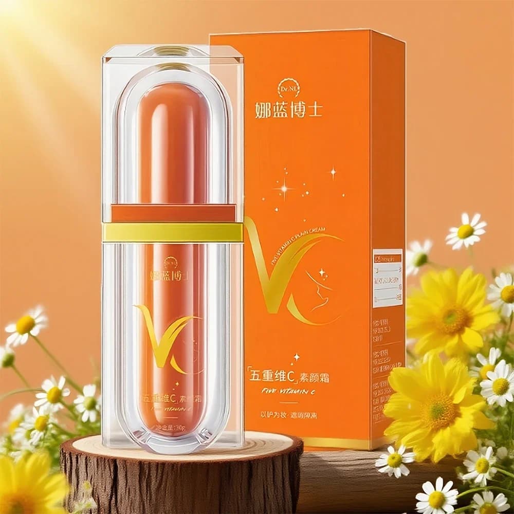 Set di 2 creme per il viso alla vitamina C, tocco leggero, idratante, per la cura della pelle, crema VC Block, nasconde l'idratazione per un look fresco