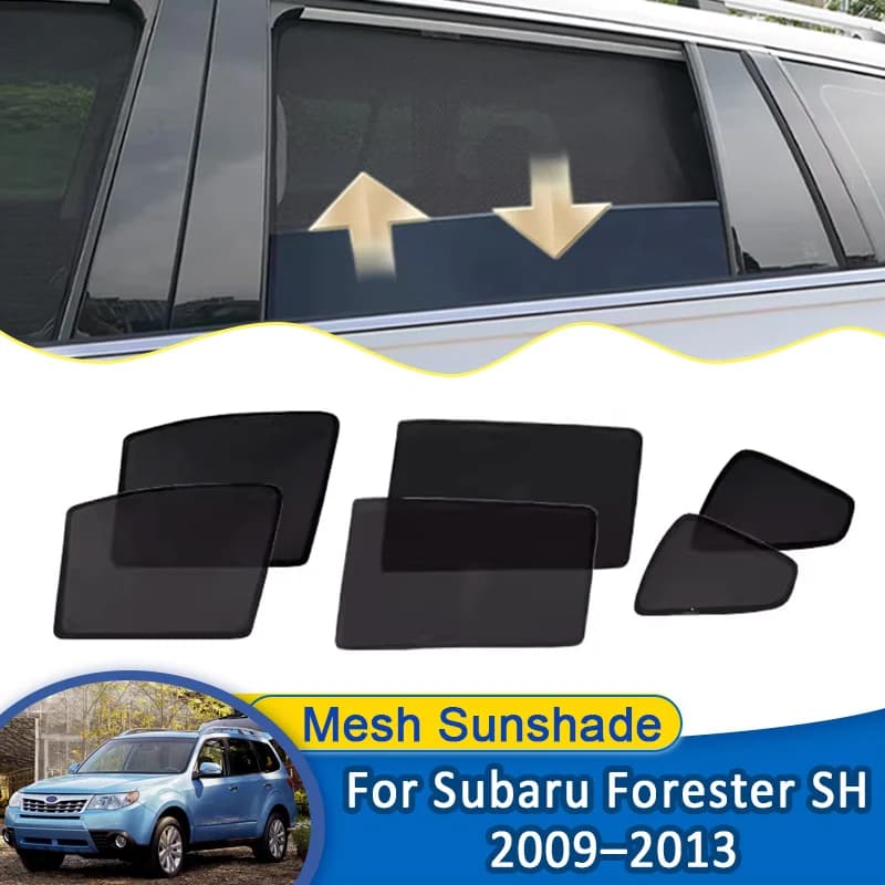 For Subaru Forester SH 2009–2013 Car Mesh Sunshade Windshield Privacy Curtains Magnetic Sunscreen Sun Visors Auto Accessories