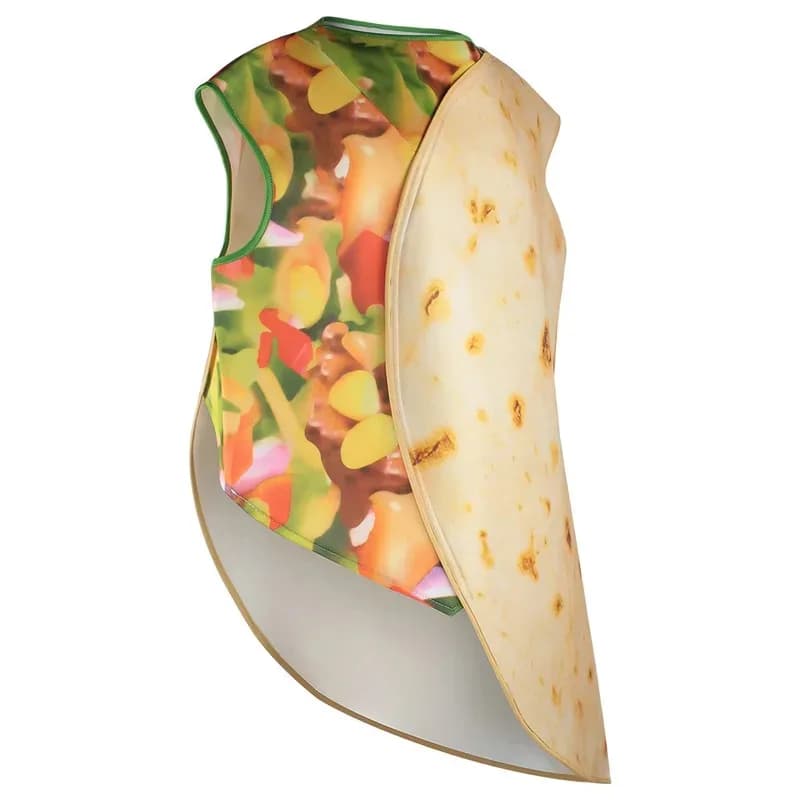 Costume da taco realistico Pancake soffice Cosplay per abiti da burrito di Halloween Dolcetto o scherzetto Set deluxe Costume da burrito divertente