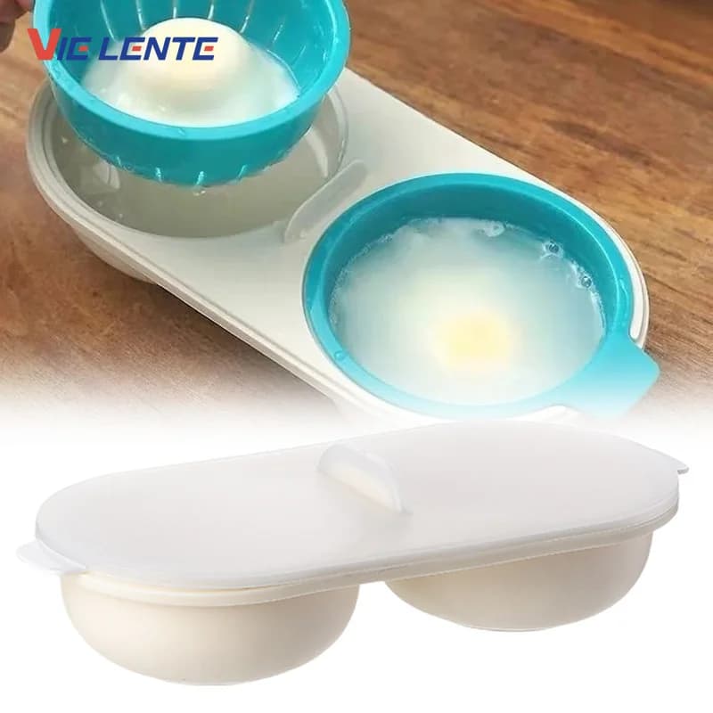 New creative egg bracconiere pans for food use double cup steam eggs kettle microwave set kitchen utensils