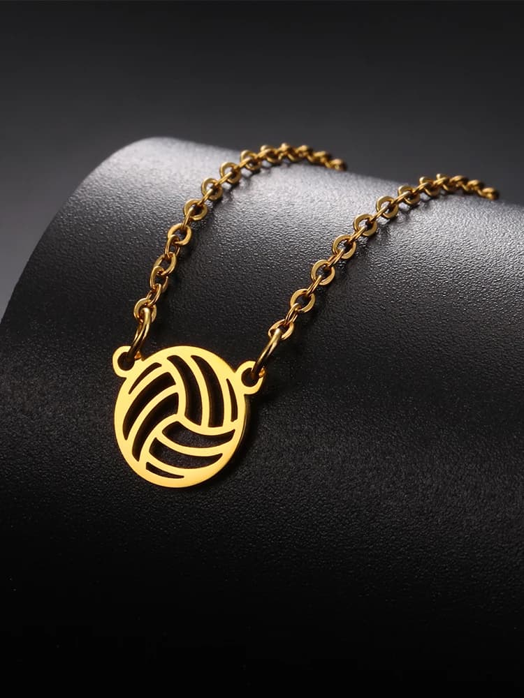Lemegeton Braccialetto da pallavolo per donna ciondolo da Tennis gioielli in acciaio inossidabile accessori sportivi regalo di compleanno per fidanzato