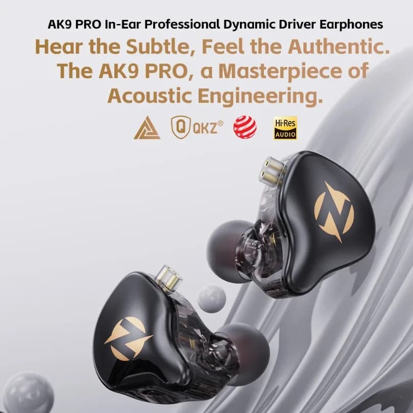Original QKZ AK9 PRO Wired In-Ear Earphones Resin Housing Dynamic Driver HIFI Bass Headset With Microphone For Gaming Sport