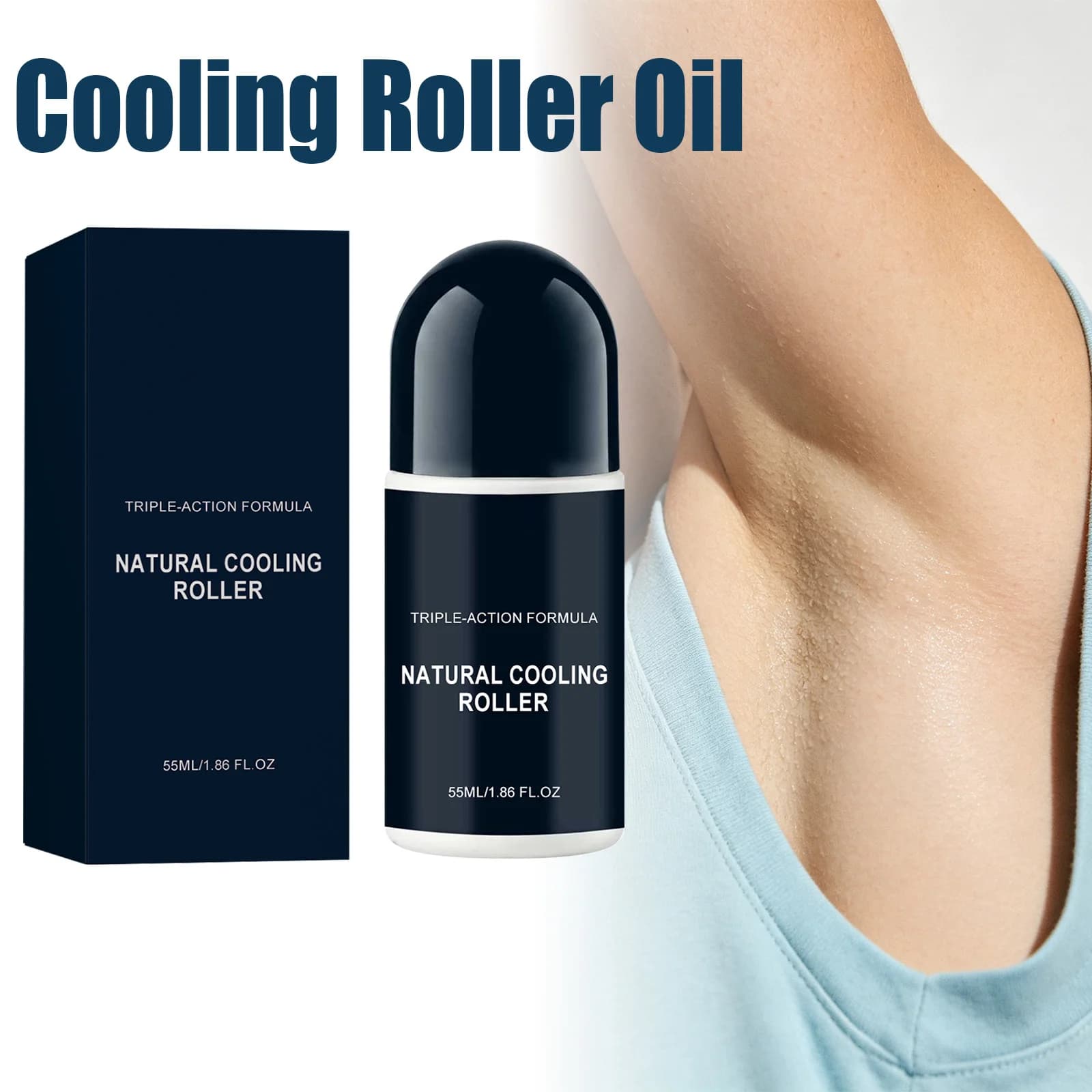 Natural Cooling Roller Massage Oil Relief Soothe Calm Hot Skin Fast Absorbing Non Sticky Refresh Instant Cool Summer Cooling Oil