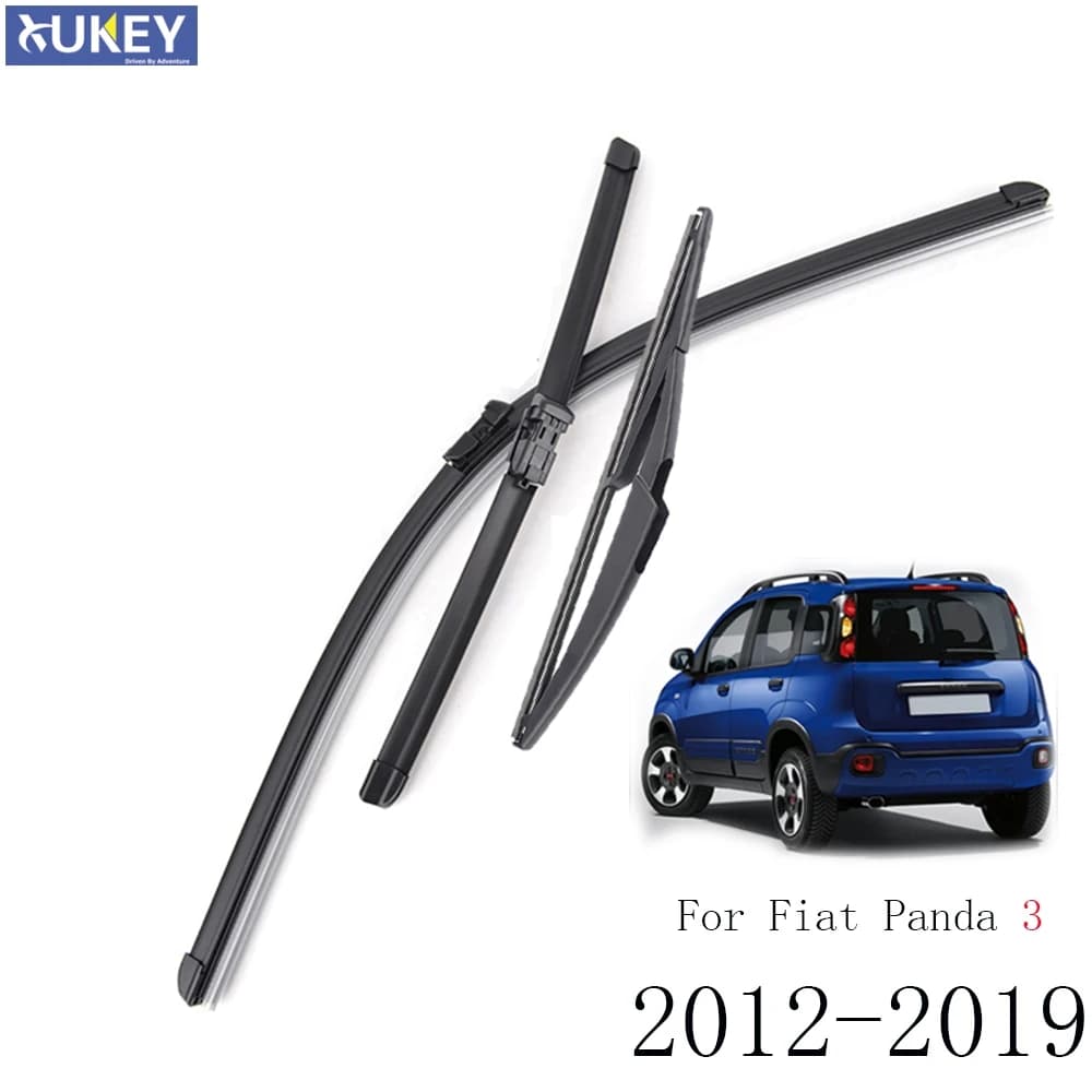 Xukey 3 pezzi anteriore posteriore portellone parabrezza spazzole tergicristallo set per Fiat Panda MK3 2019 2018 2017 2016 2015 2014 2013 2012