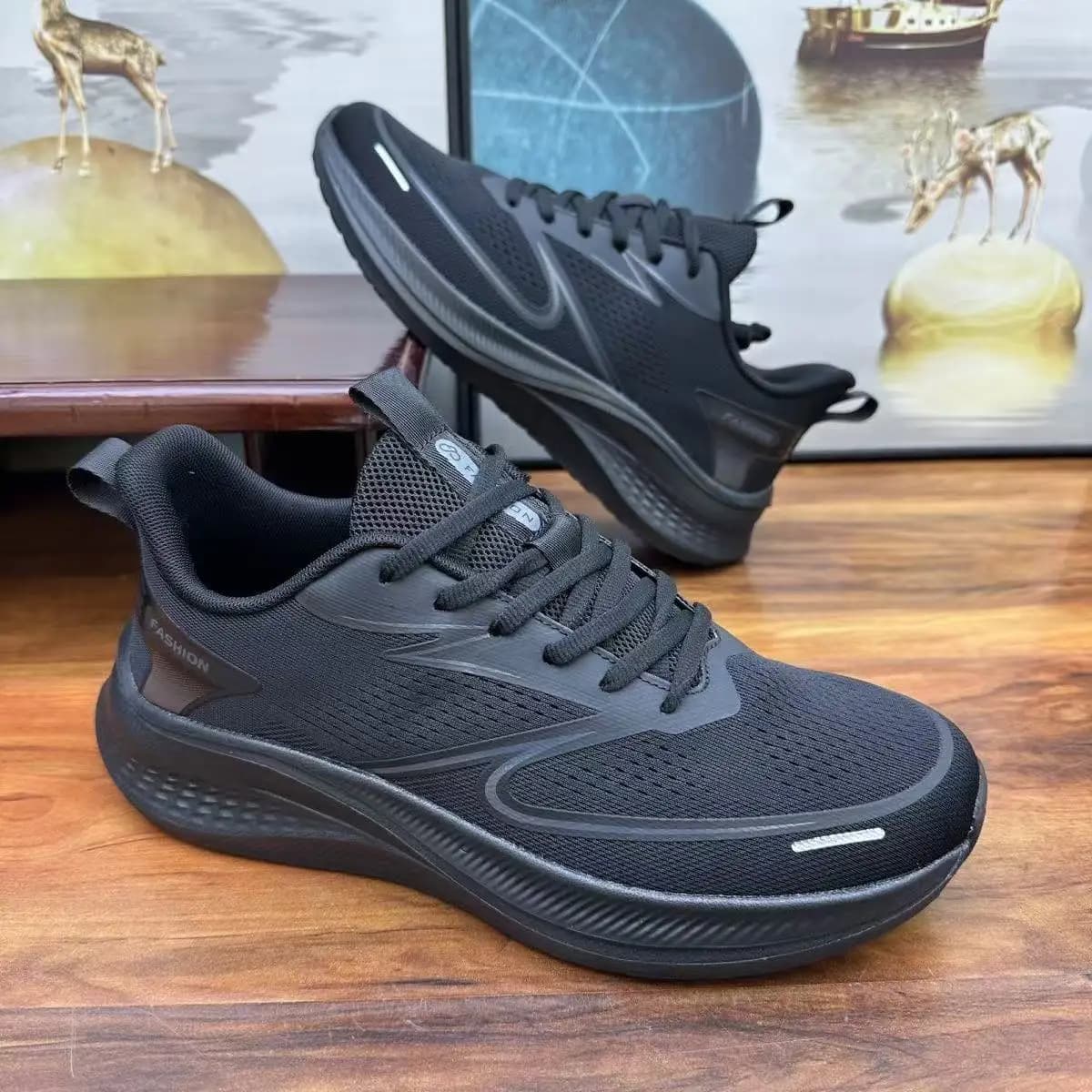 Men's Plus Size 2026 Summer Mesh Breathable Black Sneakers Soft Sole Lightweight Comfortable Running Walking Shoes for male