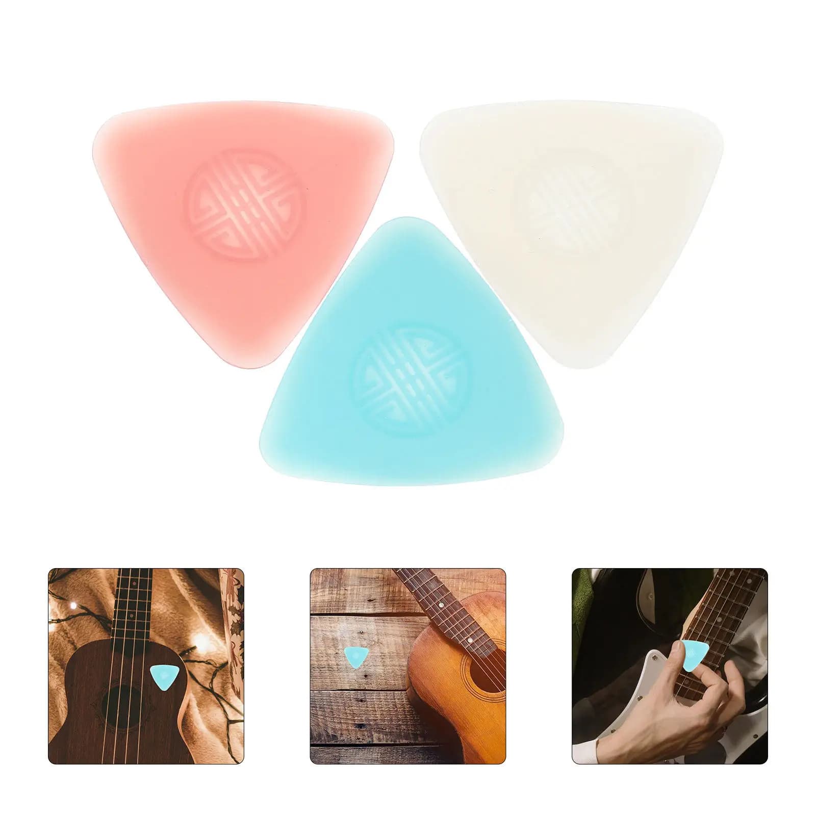 Set di 3 Plettri per Chitarra Acustica, Accessori Decorativi per Ukulele e Basso