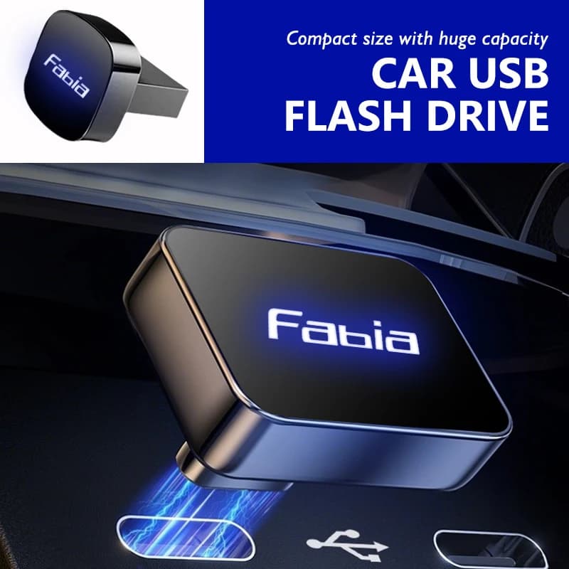 Car Dashboard Portable Storage 32GB/64GB Square USB Flash Drive For Skoda Fabia Octavia 2 3 Rapid Kodiaq Karoq Fabia Kamiq