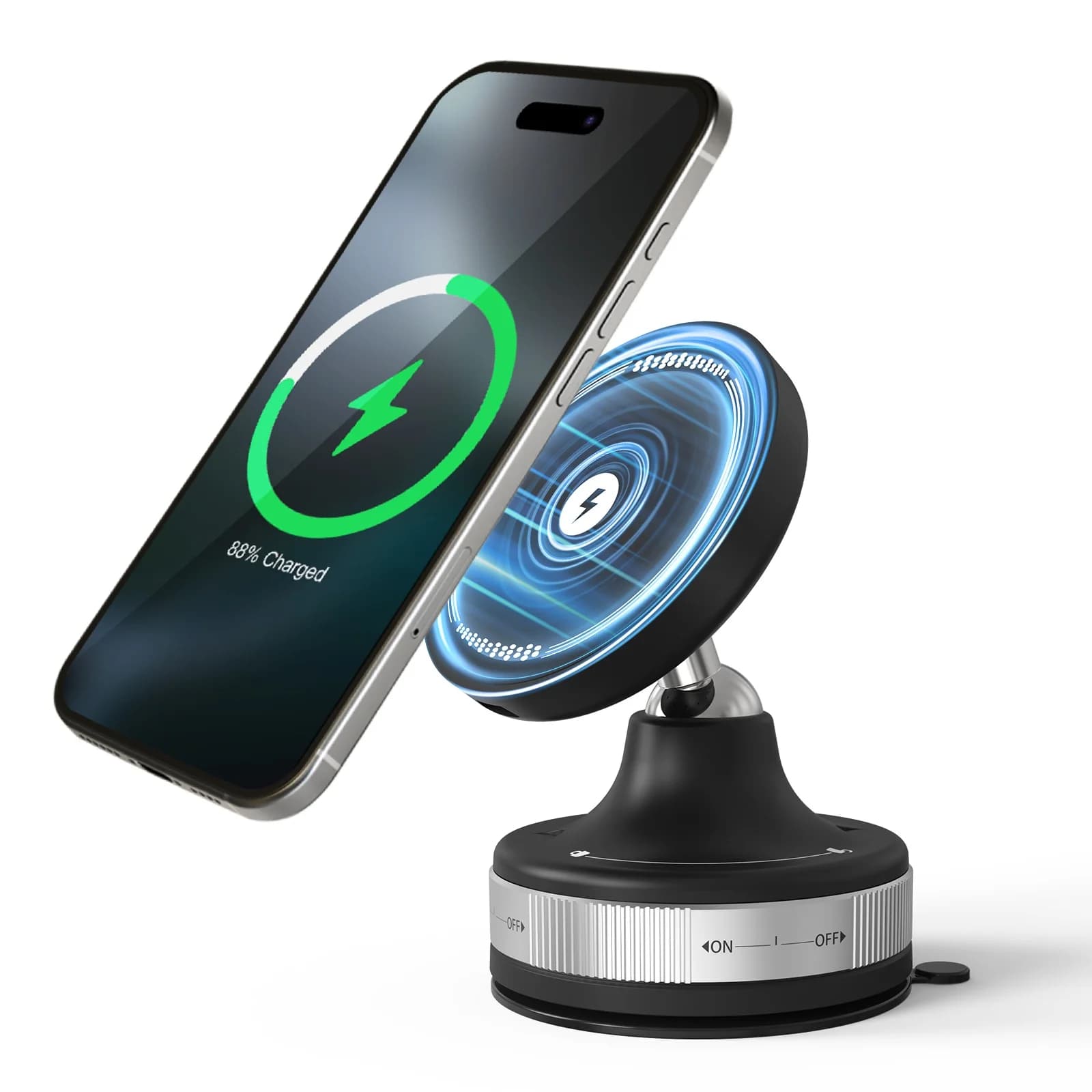 Caricabatterie Wireless Magnetico 3 in 1 per Auto, Supporto Pieghevole per Telefono, Stazione di Ricarica Rapida 15W per iPhone Magsafe 17/16/14/13 X