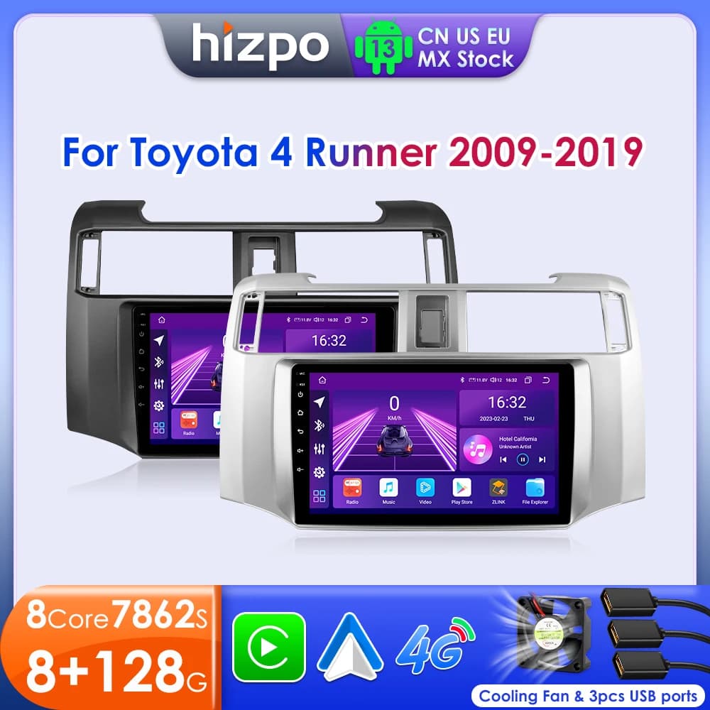 Hizpo Android 13 Autoradio Per Toyota 4Runner 2009-2019 4 Runner Lettore Video Multimediale Stereo GPS Carplay Autoradio 8 + 128G DSP