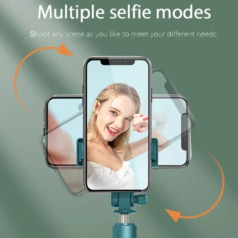 Treppiede per Selfie Telescopico con Telecomando Wireless, Supporto per Telefono Portatile e Robusto