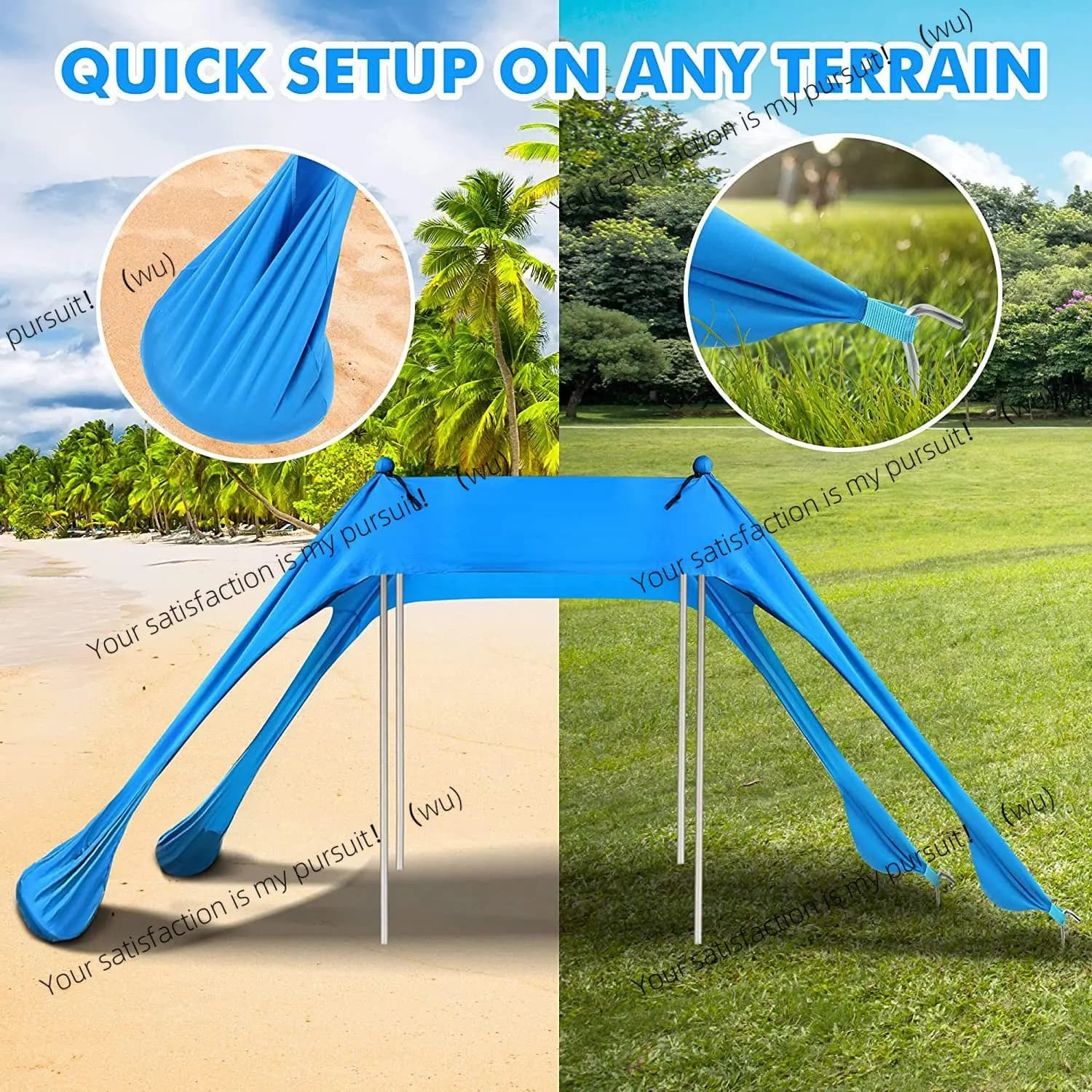 ZOCI Outdoor portable beach tent outdoor curtain seaside cool pergola camping canopy