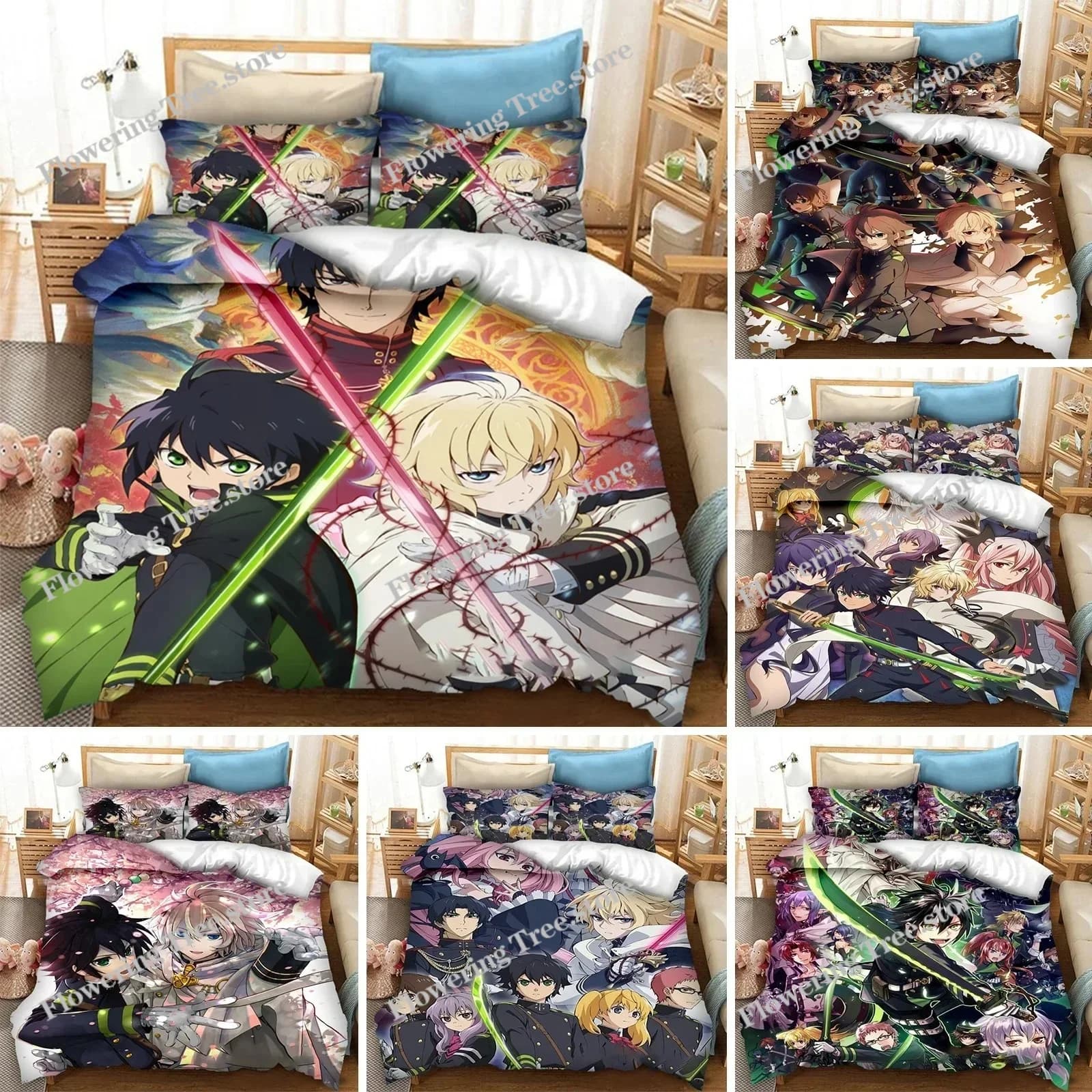 Anime Seraph of the End Bedding Set Duvet Cover Bedroom Comforter Covers Single Twin King Size Quilt Cover Home Textile