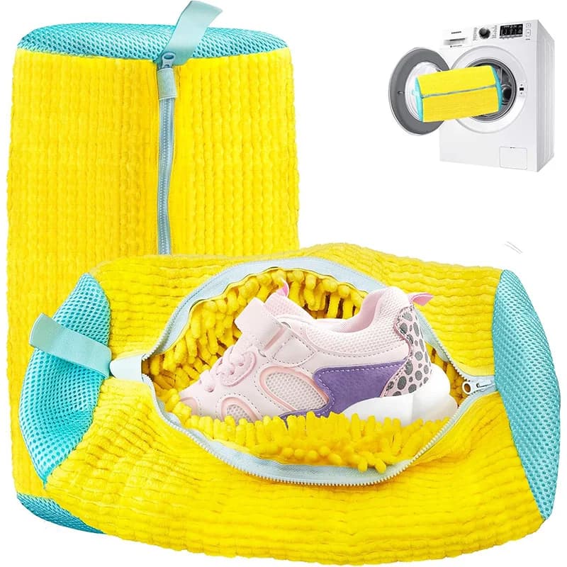 Bag for washing shoes with 2 trees Set 360 ° Net linen bag with locking hinge for washing machine/dryer, machine washable for men/woman