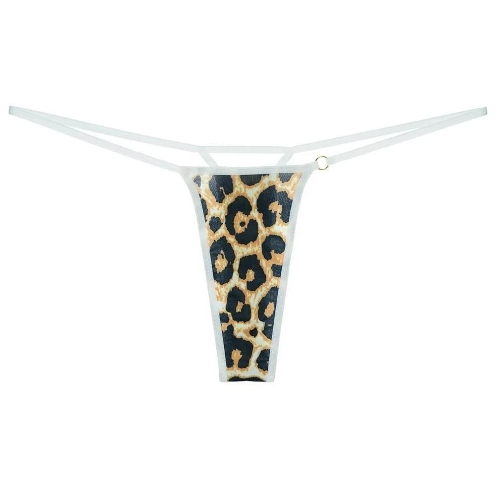 Breathable Seamless Women Thongs Low Waist Dots T-back Briefs Thin Belt Underwear Striped Print Briefs Ladies
