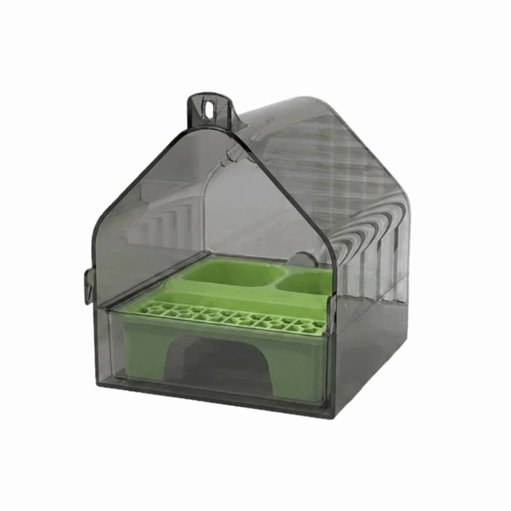 Removable Tray Bird Cage Feeder Box No Mess Easy-Clean Clear Cage Feeder Transparent Triangular Birds Food Container For Birds