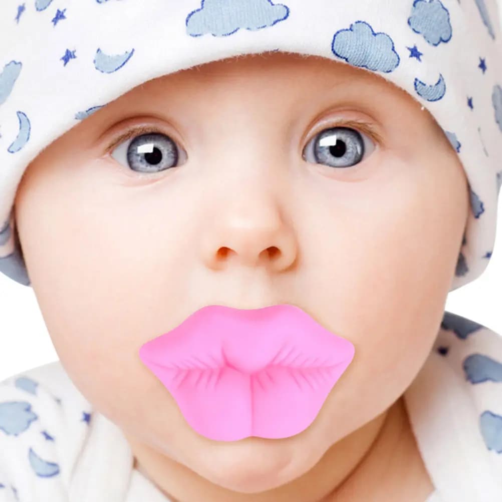 Ciuccio per neonati Kiss Big Lips, in morbido silicone alimentare, massaggiagengive, confortante e sicuro per neonati e bambini piccoli, idea regalo per la famiglia