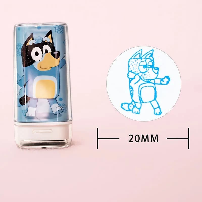 Timbri Educativi per Bambini con Personaggi dei Cartoni Animati Bluey e Bingo, Regali Creativi per Ragazze e Studenti