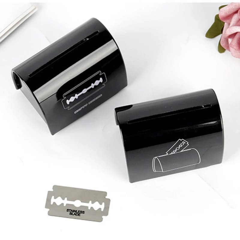 Barber Shop Accessories Feather Razor Blade Disposal Case Trash Can Easy to Be Cleaned Disposable Recycling Bin Box
