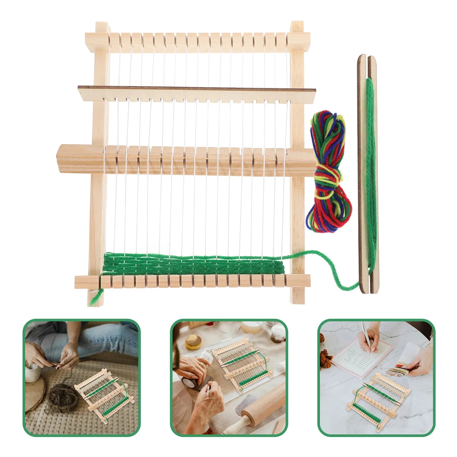 1Set Lightweight DIY Knitting Loom Wooden Weaving Frame Beginner Friendly Portable Craft Tool for Handmade Scarves Bracelets