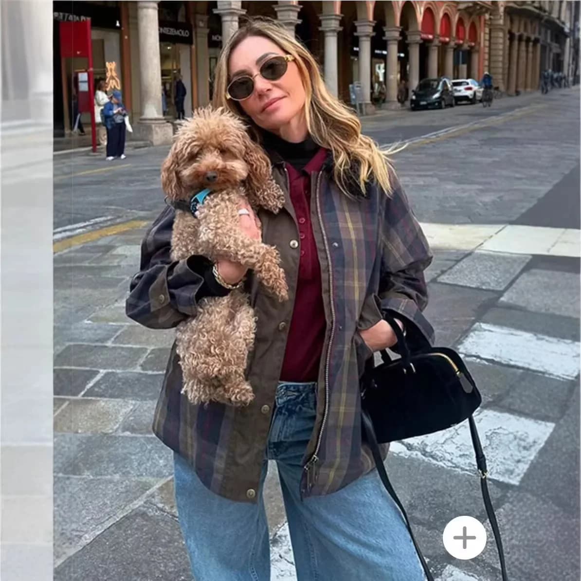 Giacca Casual da Donna con Patchwork a Quadri, Manica Lunga, Tasche con Zip, Nuova Collezione Primavera 2026, Collo a Risvolto, Chiusura Monopetto