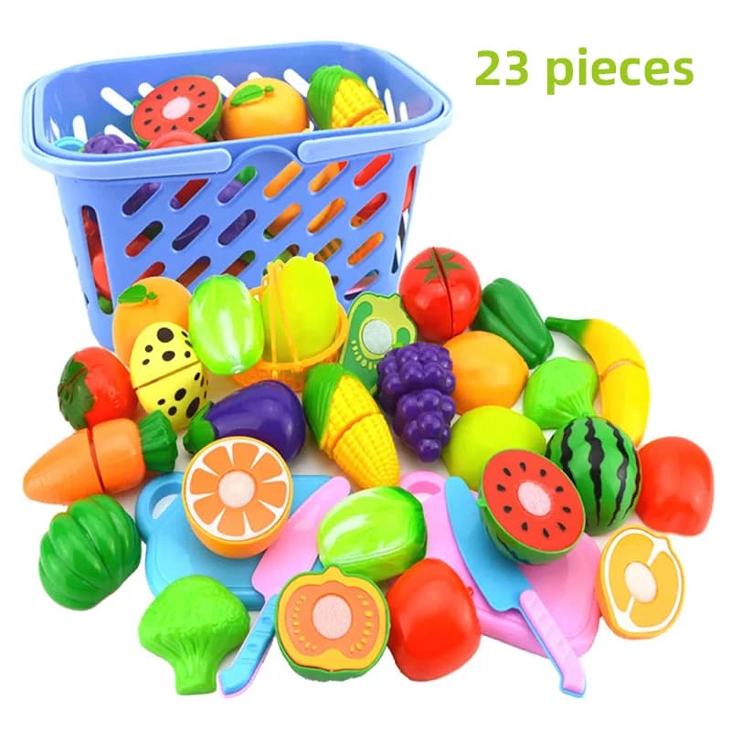 12-23 pezzi da cucina divertente taglio di frutta e verdura set di case da gioco con secchio puzzle giocattoli educativi per ragazzi ragazze regali