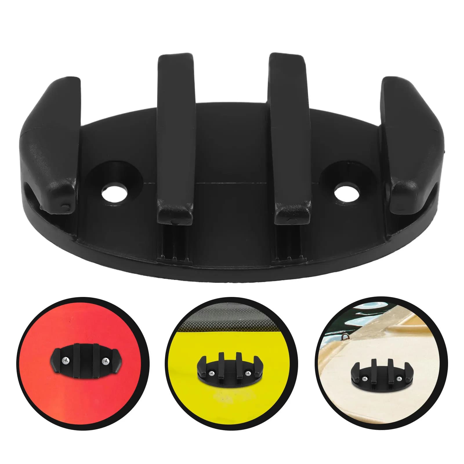 Morsetto per canoa in nylon nero, morsetto per corda per kayak, barca, pesca, ormeggio, ancoraggio, hardware marino resistente