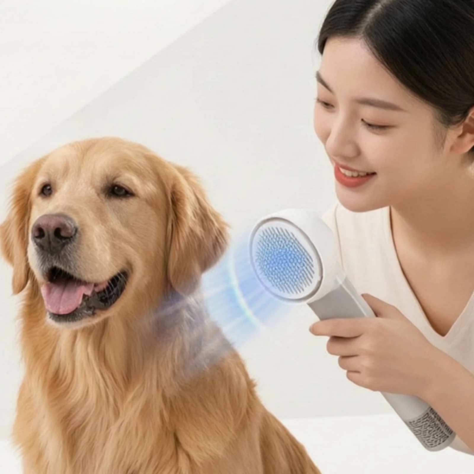 Pet Grooming Dryer Brush 2-in-1 Pet Hair Dryer with Brush Handheld Compact for Pets, After Bath