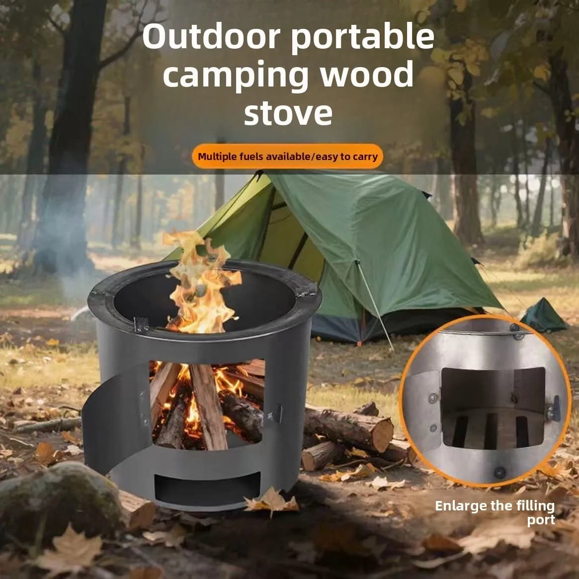 New Wood Stove Extra Thick Charcoal Wood Stove Outdoor Portable Camping Cooker Barbecue