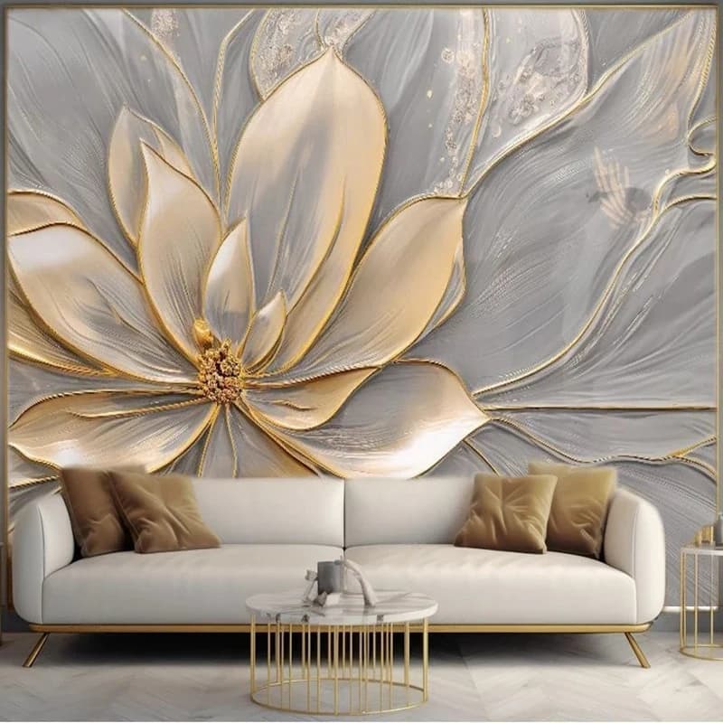 Carta da parati fotografica personalizzata di grandi dimensioni 3D fiori in rilievo carta murale soggiorno divano sfondo pittura arte moderna decorazioni per la casa