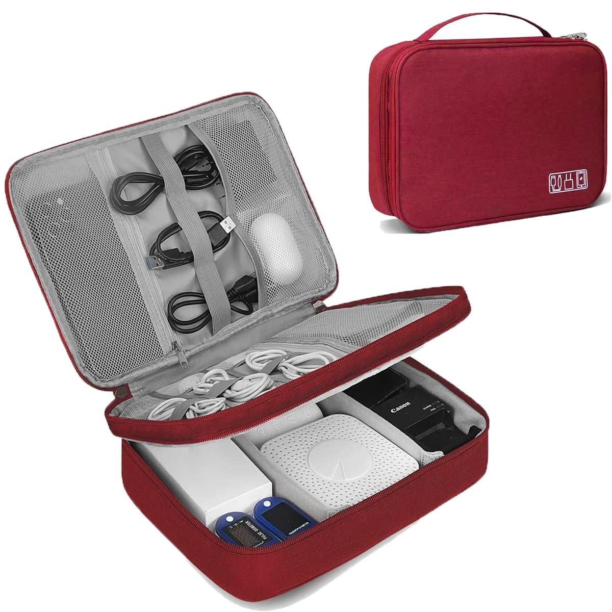 Borsa di archiviazione digitale portatile Organizzatore di cavi dati Power Bank Dispositivi elettronici Pacchetto di archiviazione di gadget Custodia da viaggio per trucco Organizzare