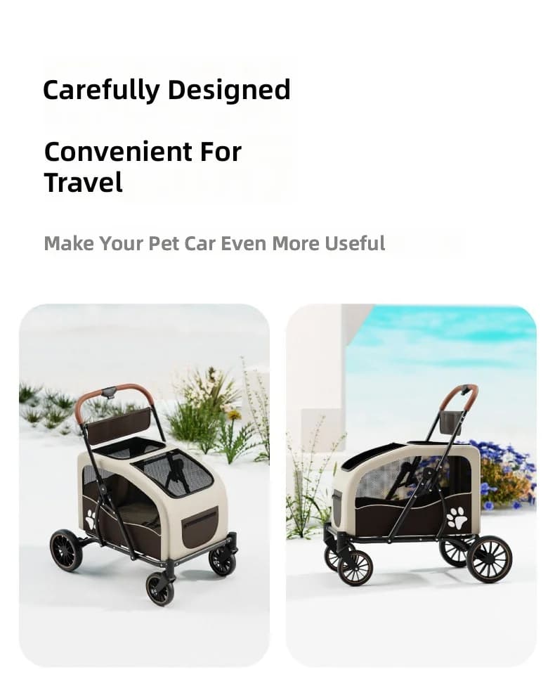Pet Stroller for Medium Large Dogs and Cats, Foldable Outdoor Pet Carrier, Portable Dog Cat Stroller