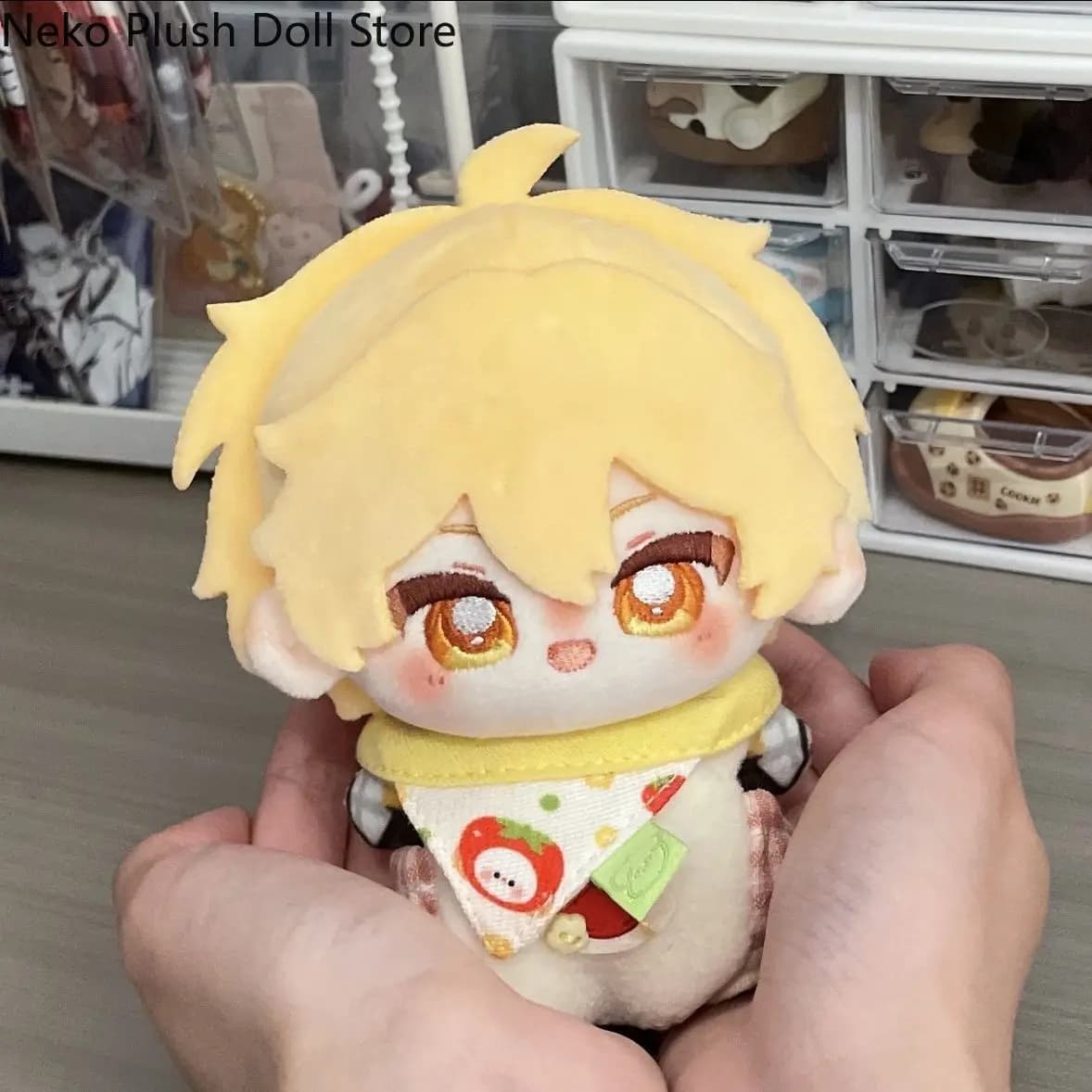 Genshin Impact Aether Lumine Traveler 10cm Cosplay Anime Figure Idol Plushies Pillows Bag Pendant Mascot Student Fans Gift