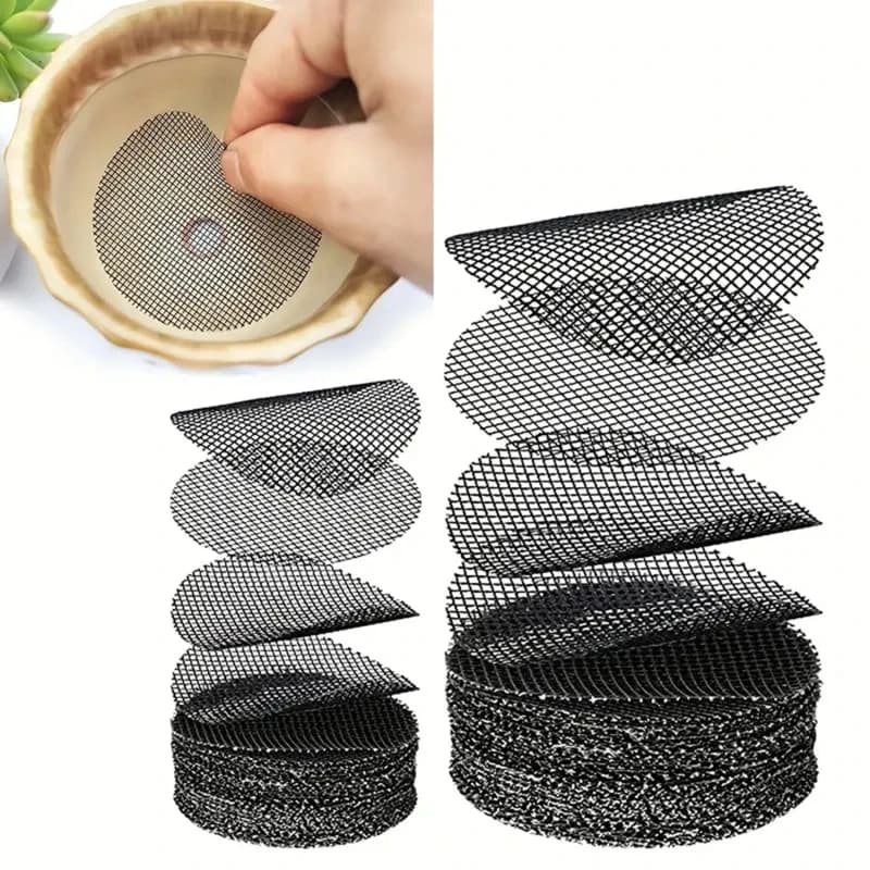 Hole for pot Network for mat Grill for drainage hole Round screen for bottom jar Prevent soil loss Anti bonsai Gardening tools for flower plants