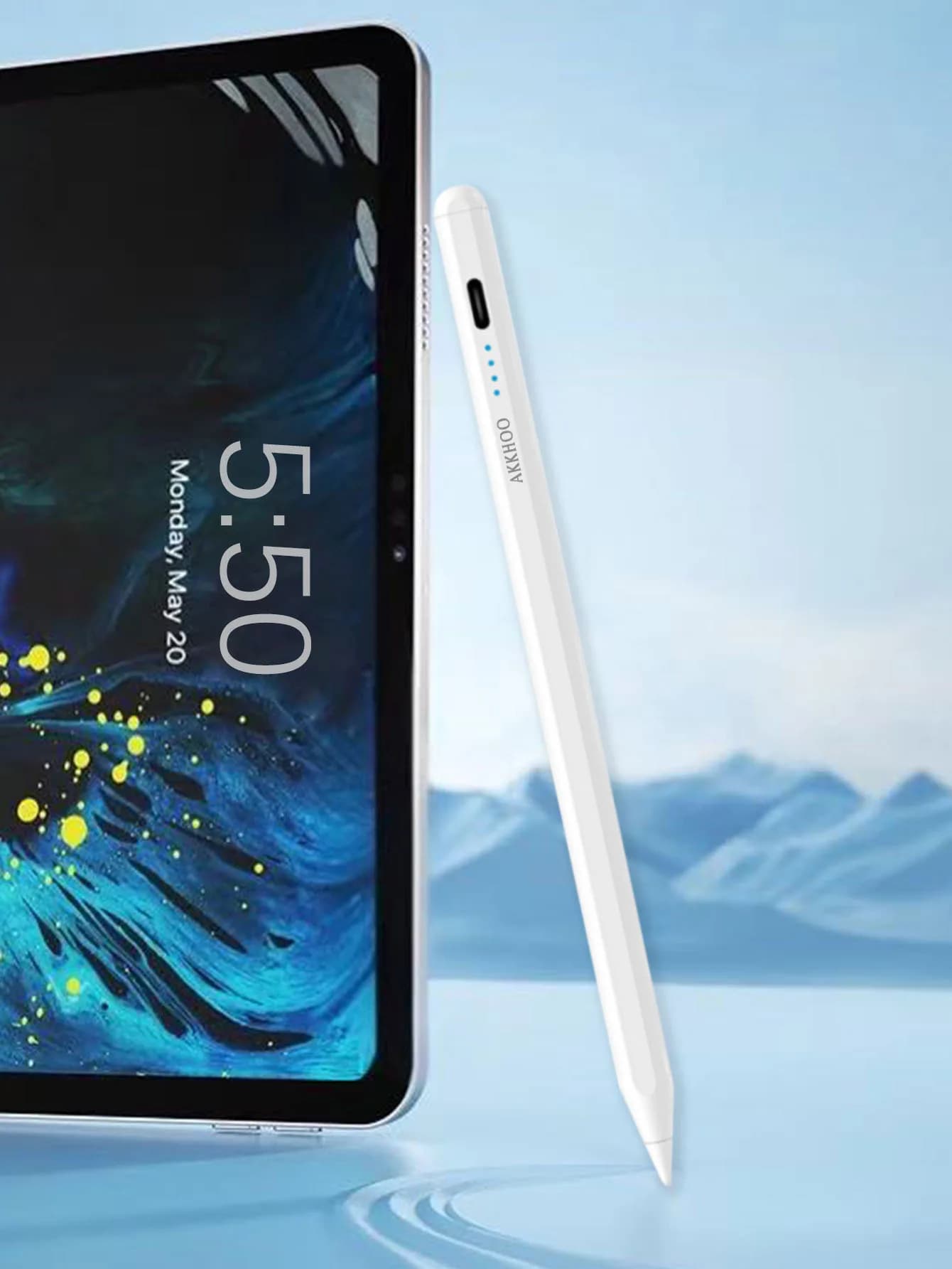 Penna touchscreen ricaricabile Penna capacitiva per iPad, stilo touchscreen, adatta per Apple/Huawei/Xiaomi/tablet