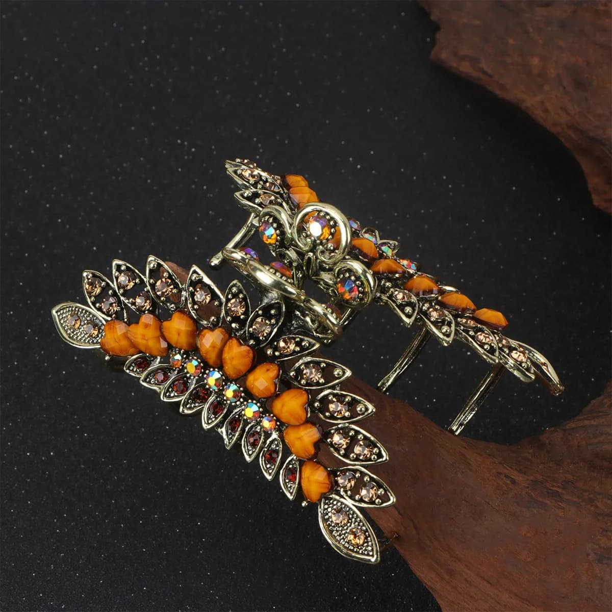 1Pcs Retro Hair Clip Rhinestone Ponytail Clip Simple Convenient Design Finest Craft Hair Accessory for Women Girls Birthday