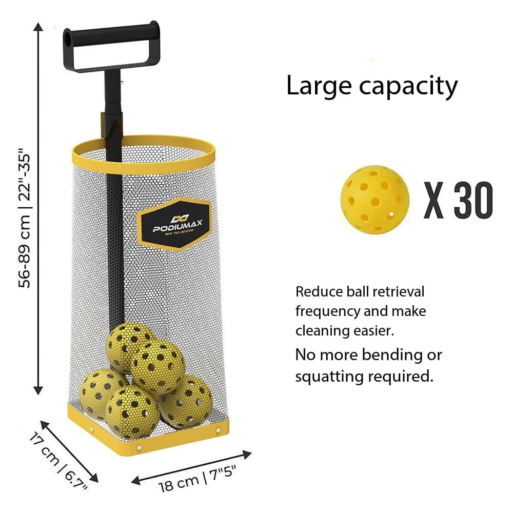 Press-Free Automatic Ball Retriever No Bend Design Golf Pickleball Tennis Ping Pong Ball Collector For Sports Court Training