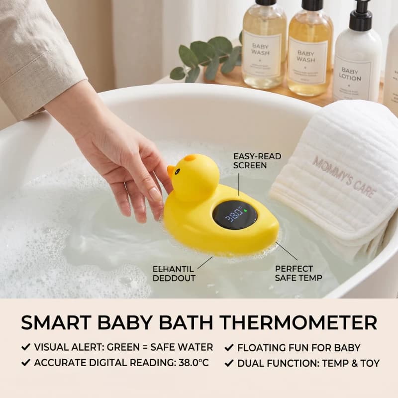 Litle Yellow Duck Baby Bath Thermometer Waterproof Floating Temperature Sensor Safe Shower Water Indicator for Babies