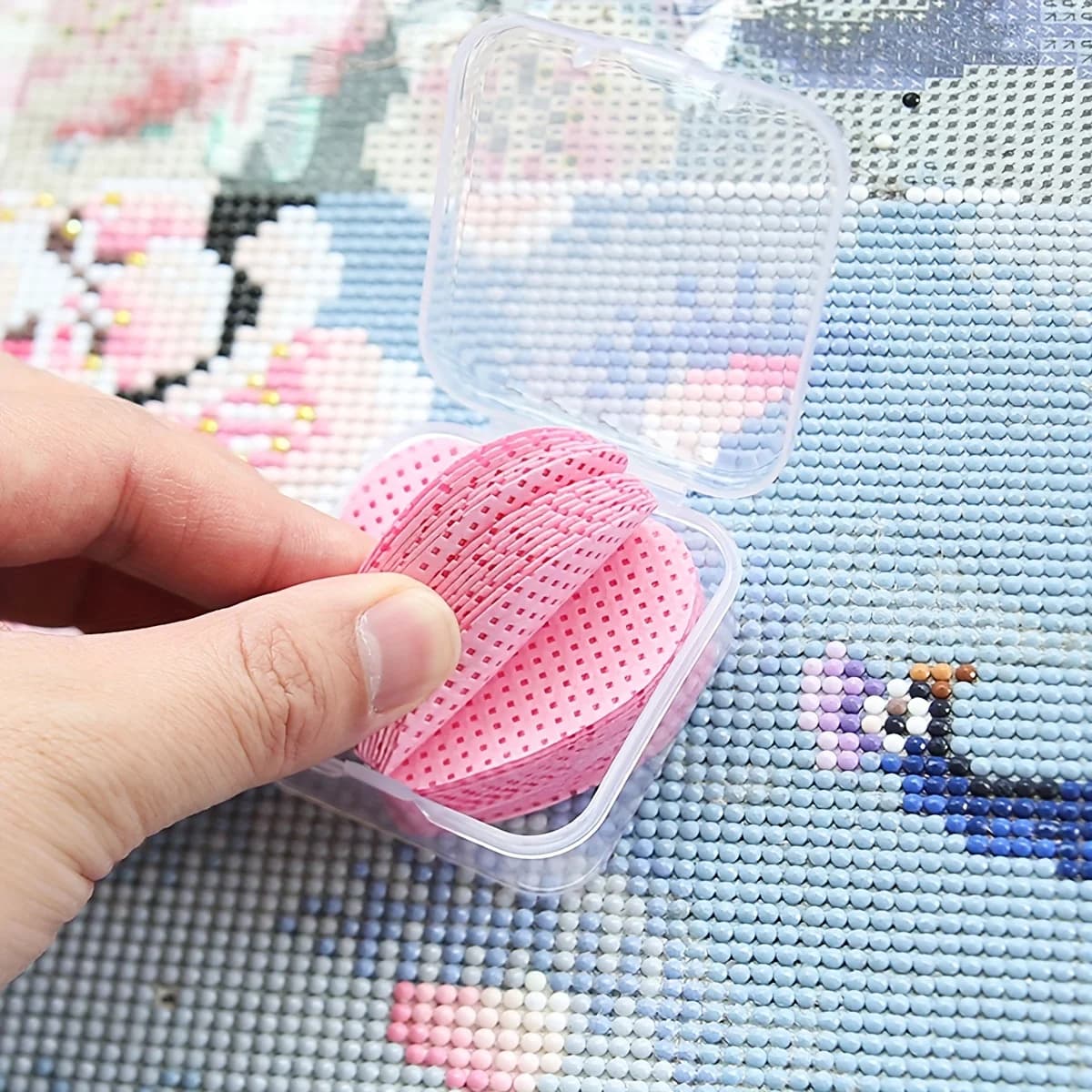 1pc colore casuale 5D accessori per strumenti di pittura diamante a forma di cuore nastro adesivo per pulizia panno per pulizia fango panno per lavaggio unghie