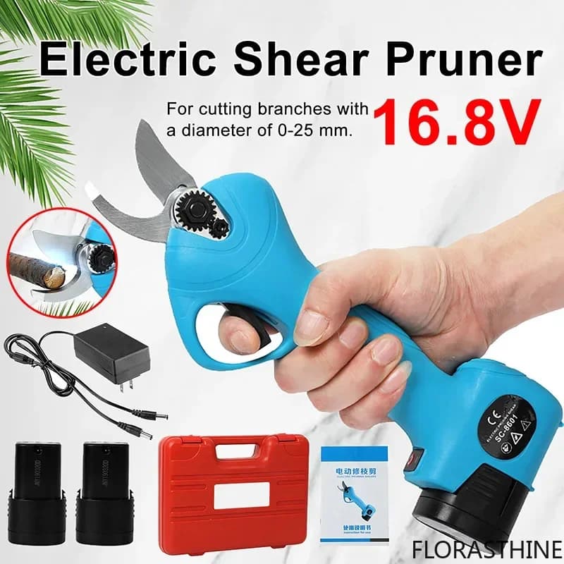 16.8V Electric Scissors with 2000mAh Lithium Batteries Electric Garden Pruning Scissors for 0-25mm Branches Pruning Shears