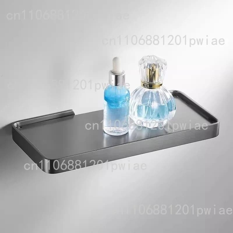 Divisorio monopezzo dorato da parete per bagno, vassoio portaoggetti per pre-specchio nel bagno