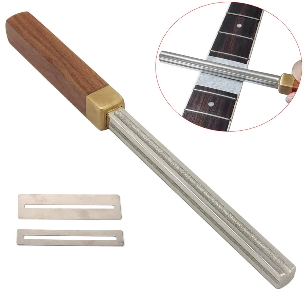 【Caldo】 File di coronamento del tasti della chitarra Strumento di riparazione del tasti della chitarra del diamante Strumento di liutaio Foglio di protezione del collo della lima del tasti per Ukuleles Basso