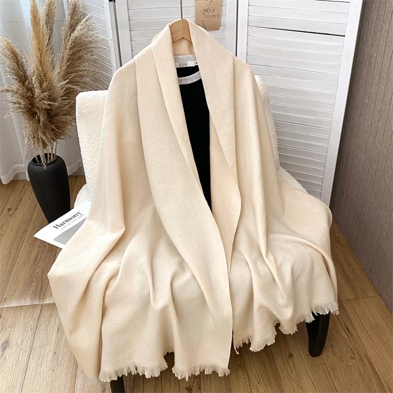 Winter Scarf for Women Cashmere Warm Solid Pashmina Blanket Wraps Female Thick Soft Bufanda Tassel Shawl Wrap Poncho Echarpe