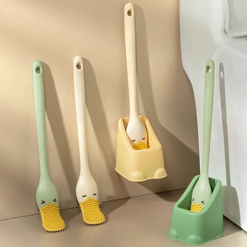 Toilette tozza a parete per uso domestico, scopino per WC a becco d'anatra