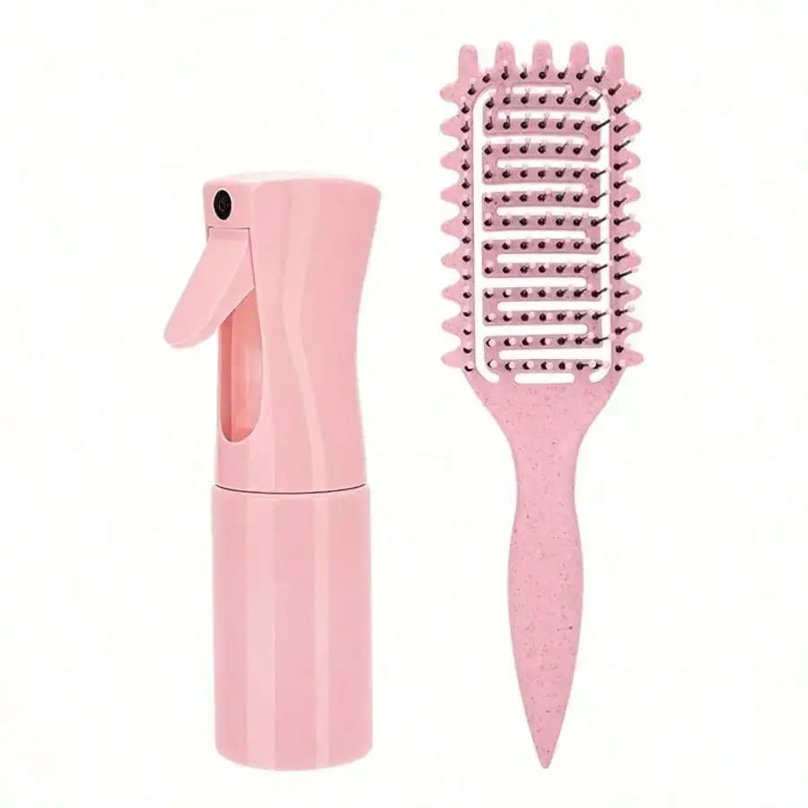 This 2-Piece Curling Iron Set Includes A Multi-Functional Styling Comb, Spray Bottle, And Hairbrush. It's A Professional Curling Styling Set Suitable For Women's Home And Salon Use, And Makes A Perfect Valentine's Day Gift.