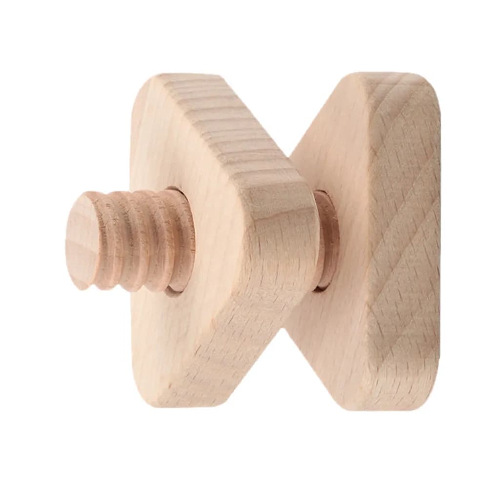 Set Educativo in Legno con Forme Geometriche e Viti per Bambini, per l'Apprendimento Precoce e lo Sviluppo della Coordinazione Occhio-Mano