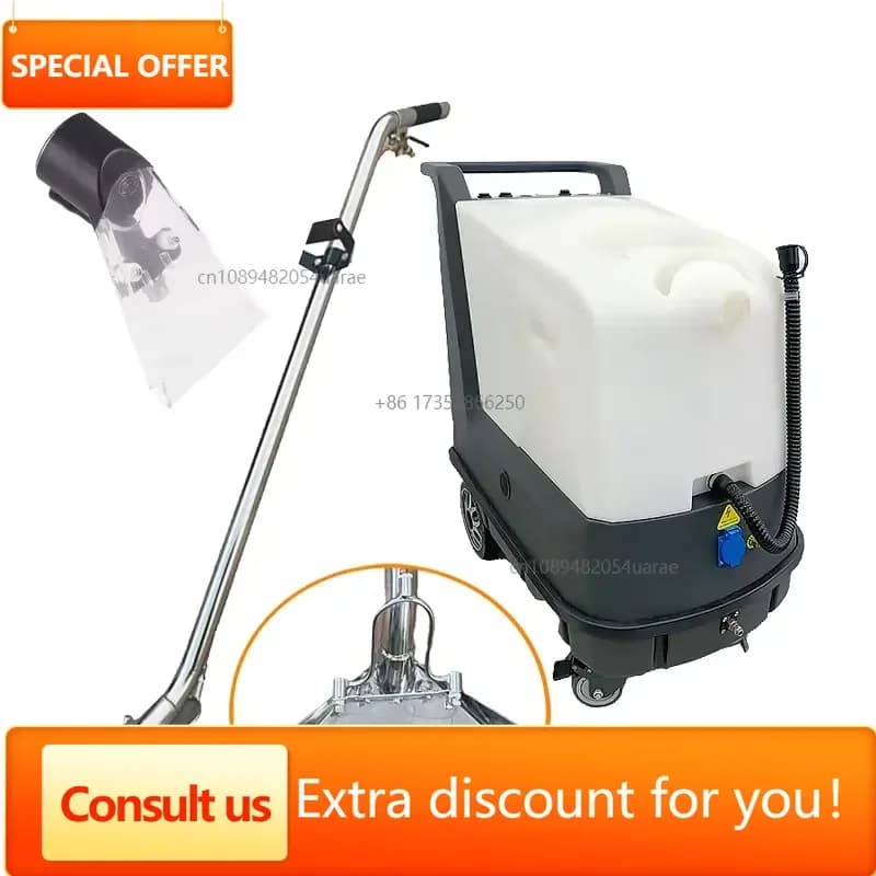 55L Dual Motor Commercial Steam Cleaner Adjustable Pressure For Carpet Sofa Mattress Curtain Car Interior Cleaning