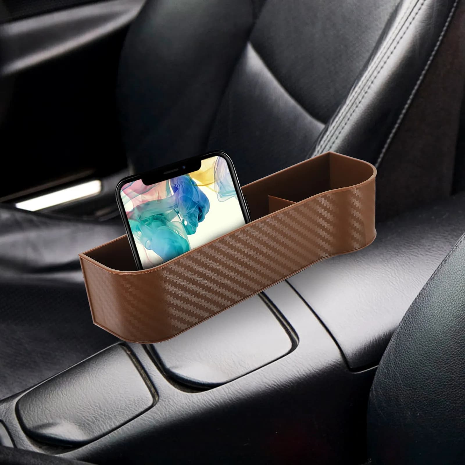 2Pcs Car Seat Gap Organizer Box Plastic Storage Holder Cup Holder Multi Functional Car Storage Seat Gap Organizer