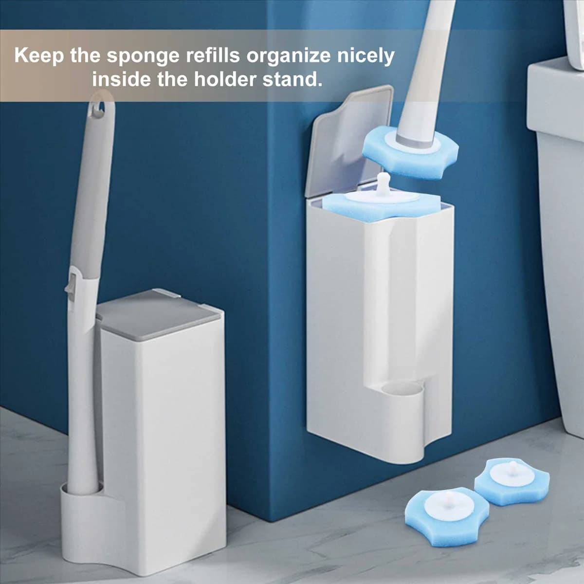 Sistema di pulizia della toilette usa e getta ricarica risciacquabile per wc usa e getta spazzola fresca ricariche risciacquabili-60 ricariche