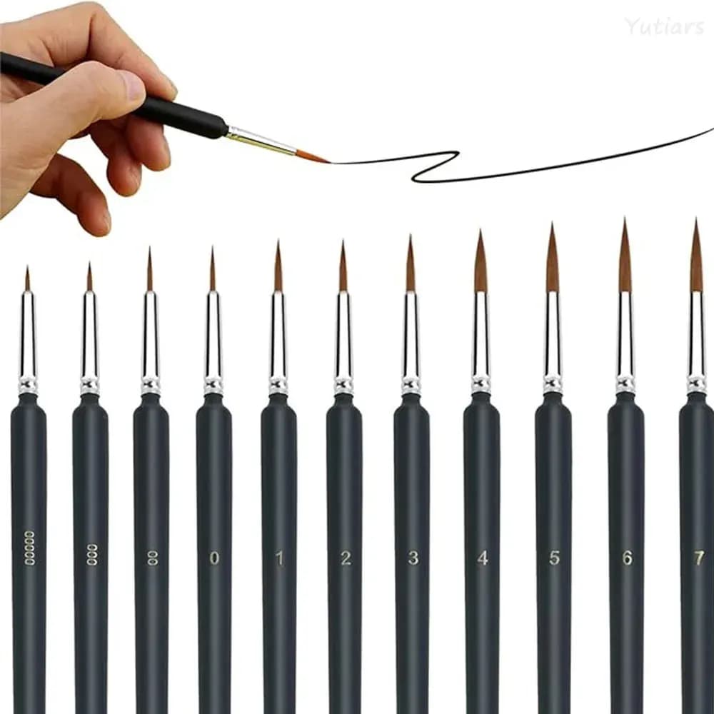 11/22 pezzi pennelli per dettagli in miniatura, pennelli per dettagli set di pennelli, pennelli per pittura in miniatura dipingi con i numeri nail art